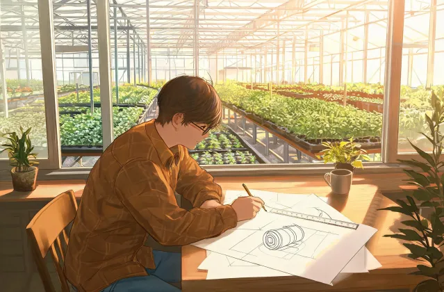 Illustration of a grower planning a covering request