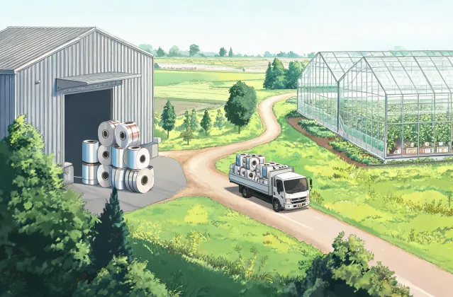 Illustration of a greenhouse delivery route